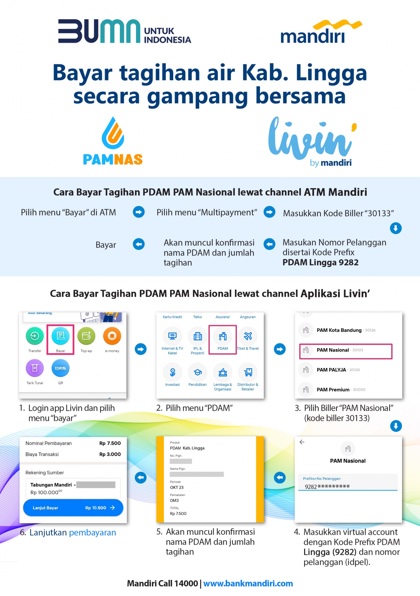 Pembayaran Rekening Air Livin Bank Mandiri Secara Online